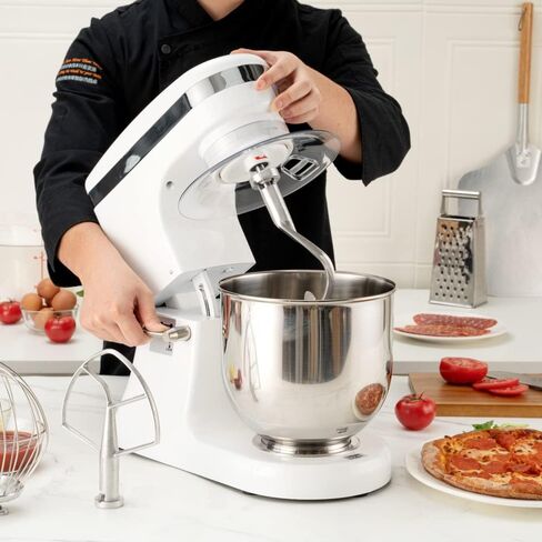Restaurantware Hi Tek 10.6-Qt Planetary Mixer 1 No-Slip Feet Countertop Mixer - 3-Speed Removable Guard Silver Aluminum Cake Dough Mixer 110V/60Hz Includes Dough Hook Whisk & Beater in Saudi Arabia