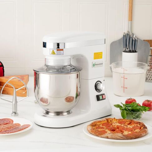 Restaurantware Hi Tek 10.6-Qt Planetary Mixer 1 No-Slip Feet Countertop Mixer - 3-Speed Removable Guard Silver Aluminum Cake Dough Mixer 110V/60Hz Includes Dough Hook Whisk & Beater in Saudi Arabia