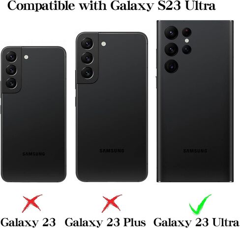 [عبوة من 5+5 متوافقة مع ملحقات حماية عدسة الكاميرا Samsung Galaxy S23 Ultra [سهلة التركيب] وزجاج مقسى للعدسات [مقاوم للكسر/الماء/الضباب/السقوط] - أسود فانتوم in Kuwait