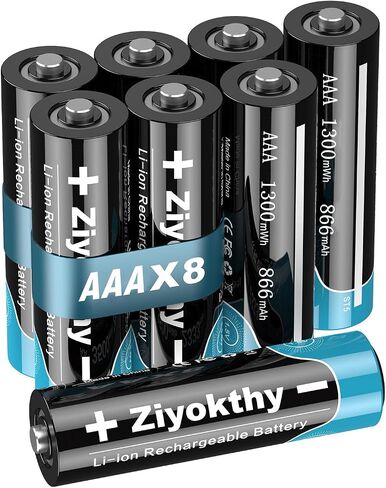 Lithium AAA Batteries, 1.5V 1300mWh Rechargeable Li-ion Battery Pre-Charged Triple A Battery 2.5A High Power, 1.5H Fast Charging 1200 Cycles Long-Lasting for Flashlight Headlamp Toys in Saudi Arabia