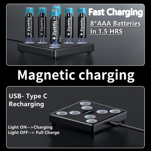 Lithium AAA Batteries, 1.5V 1300mWh Rechargeable Li-ion Battery Pre-Charged Triple A Battery 2.5A High Power, 1.5H Fast Charging 1200 Cycles Long-Lasting for Flashlight Headlamp Toys in Saudi Arabia