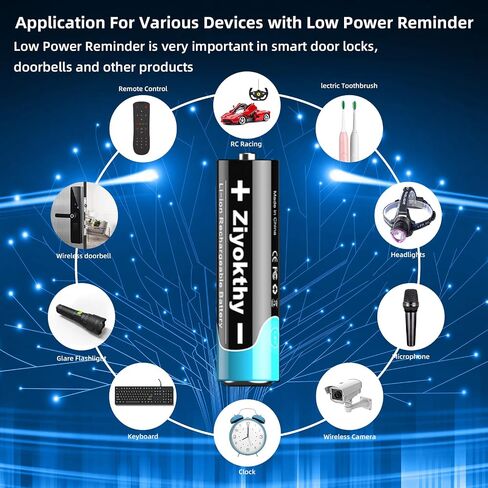 Lithium AAA Batteries, 1.5V 1300mWh Rechargeable Li-ion Battery Pre-Charged Triple A Battery 2.5A High Power, 1.5H Fast Charging 1200 Cycles Long-Lasting for Flashlight Headlamp Toys in Saudi Arabia