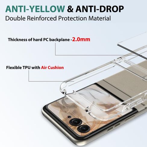 Sucnakp for Motorola Razr-2024 Case: Premium Clear Back Panel + TPU Bumper Cover for Moto Razr 2024（YKL Clear） in Saudi Arabia