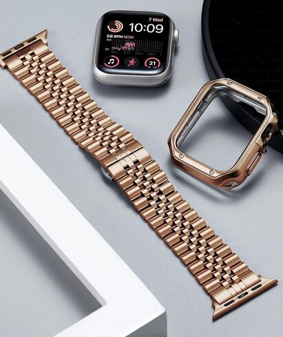 حزام معدني BINLUN متوافق مع سوار ساعة Apple 45 مم 44 مم 42 مم 41 مم 40 مم 38 مم للرجال والنساء، أحزمة بديلة من الفولاذ المقاوم للصدأ مع جراب TPU مناسب لسلسلة حزام iWatch 9/8/7/SE2/SE/6/5/4/3/2/ 1 in Saudi Arabia