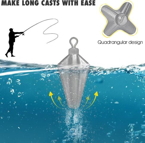 ثقاقة أوزان الصيد، غواصات صيد الأسماك في البنك، أحواض صيد الأسماك في المياه المالحة، وزن حوض الصيد بأربعة زوايا، وزن حوض الصيد الدودي لركوب الأمواج والصيد 2-5oz in Kuwait