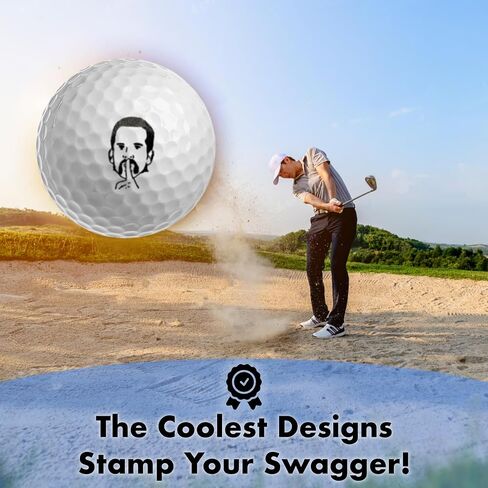 Ball Badge - Golf Ball Stamp, Self-Inking Golf Ball Stamper, Golf Ball Marker, Reusable Golf Ball Marking Tool to Identify Golf Balls, Reusable Ink Stamp for Golf Balls (Gilmore Swing) in Saudi Arabia