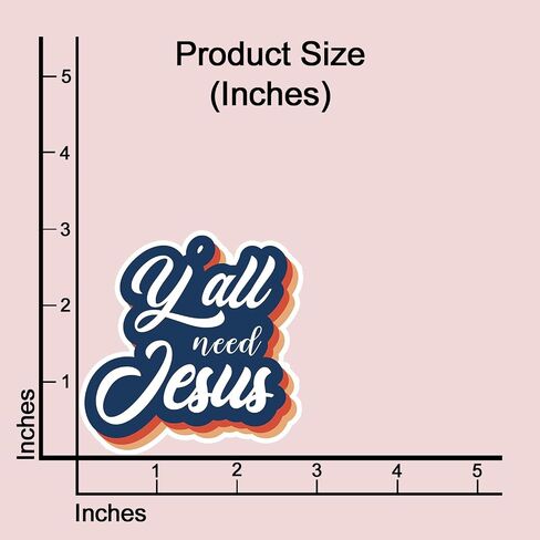 (3 pcs) Y'all Need Jesus Sticker Christian Bible Verse Jesus Vinyl Decal Motivation Inspirational Quotes Stickers for Books Laptops Phonecase Water Bottles Kindles Car Hard Hat -2.9x3 in Saudi Arabia