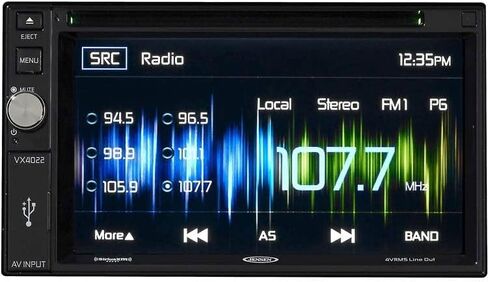 Jensen VX4022A مستقبل A/V للوسائط المتعددة مع DVD، BT مدمج، مدخلات HDMI/USB/SD/AV، شاشة لمس TFT عالية الدقة 6.2 بوصة، 5 ألوان واجهة مستخدم قابلة للاختيار، DIN مزدوج، تحسين ألوان RGB (متجدد) in Saudi Arabia