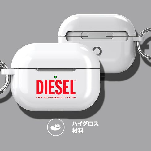 Diesel Case Compatible with Airpods Pro/Airpods Pro 2, TPU Protective Earbud Cover, Wireless Charging Compatible, Bluetooth Earphone Carry Case, Gloss Finish, White in Saudi Arabia