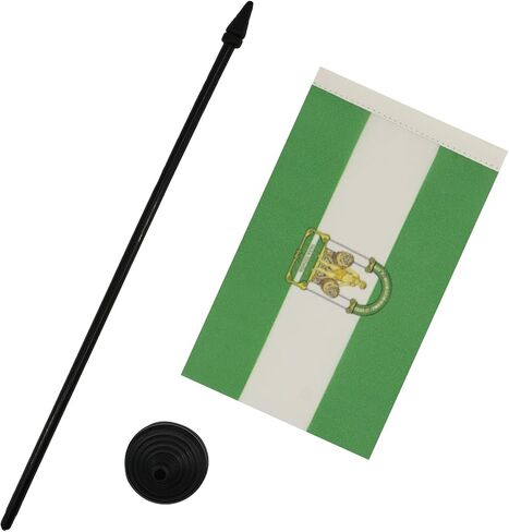 AZ FLAG Valencian Community Independentist Table Flag 4'' x 6'' - Valencia Nationalist Desk Flag 15 x 10 cm - Black Plastic Stick and Base in Saudi Arabia