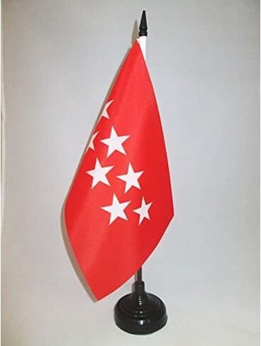 AZ FLAG Valencian Community Independentist Table Flag 4'' x 6'' - Valencia Nationalist Desk Flag 15 x 10 cm - Black Plastic Stick and Base in Saudi Arabia