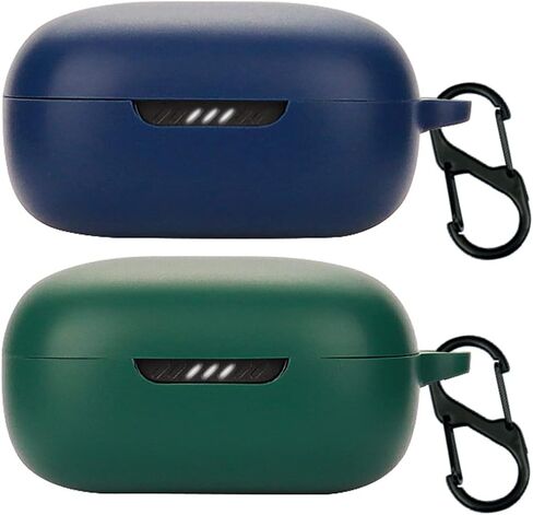 Compatible for JBL Live Free 2 TWS Headphone Case, [Supports Wireless Charging] [Shockproof Protective Case] Silicone Headphone Case (Blue-Green) in Saudi Arabia