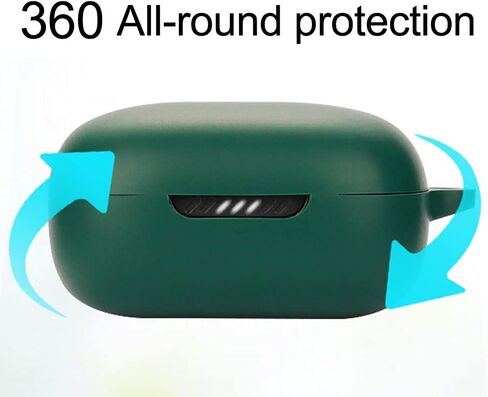 Compatible for JBL Live Free 2 TWS Headphone Case, [Supports Wireless Charging] [Shockproof Protective Case] Silicone Headphone Case (Blue-Green) in Saudi Arabia