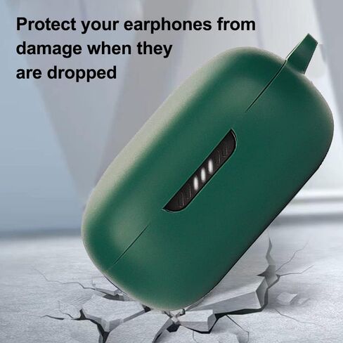 Compatible for JBL Live Free 2 TWS Headphone Case, [Supports Wireless Charging] [Shockproof Protective Case] Silicone Headphone Case (Blue-Green) in Saudi Arabia