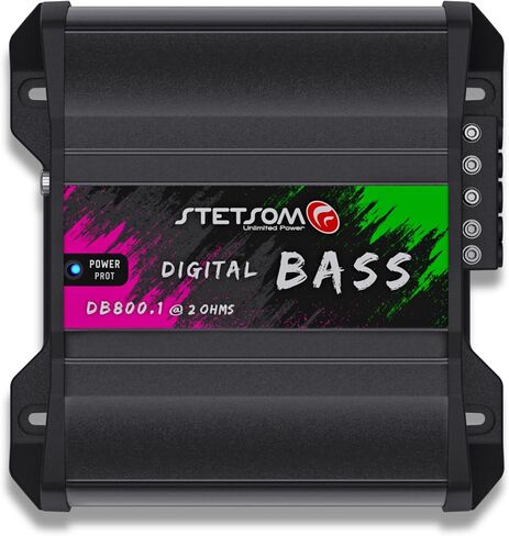 Stetsom Digital BASS DB 800.1 Mono Car Amplifier 1 Ohm, 800 Watts RMS, 1Ω Stable Car Audio, BASS Sound Quality, Crossover & Bass Boost, Car Stereo Speaker Subwoofer Woofer, Smart Coolers (1 Ohm) in Saudi Arabia