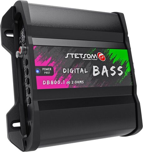 Stetsom Digital BASS DB 800.1 Mono Car Amplifier 1 Ohm, 800 Watts RMS, 1Ω Stable Car Audio, BASS Sound Quality, Crossover & Bass Boost, Car Stereo Speaker Subwoofer Woofer, Smart Coolers (1 Ohm) in Saudi Arabia