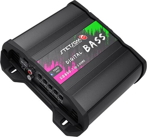 Stetsom Digital BASS DB 800.1 Mono Car Amplifier 1 Ohm, 800 Watts RMS, 1Ω Stable Car Audio, BASS Sound Quality, Crossover & Bass Boost, Car Stereo Speaker Subwoofer Woofer, Smart Coolers (1 Ohm) in Saudi Arabia