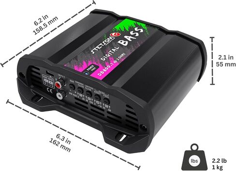 Stetsom Digital BASS DB 800.1 Mono Car Amplifier 1 Ohm, 800 Watts RMS, 1Ω Stable Car Audio, BASS Sound Quality, Crossover & Bass Boost, Car Stereo Speaker Subwoofer Woofer, Smart Coolers (1 Ohm) in Saudi Arabia