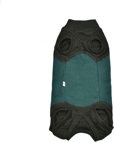 بيجامة قطط من Sphynx بأربعة أرجل من الصوف الدافئ بدون أكمام، ملابس مرنة للحيوانات الأليفة من أجل جراحة القطط بدون شعر، ملابس قطط بدون شعر لديفون، كورنيش (أخضر، L (9-11 رطل)) in Kuwait