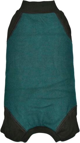 بيجامة قطط من Sphynx بأربعة أرجل من الصوف الدافئ بدون أكمام، ملابس مرنة للحيوانات الأليفة من أجل جراحة القطط بدون شعر، ملابس قطط بدون شعر لديفون، كورنيش (أخضر، L (9-11 رطل)) in Kuwait