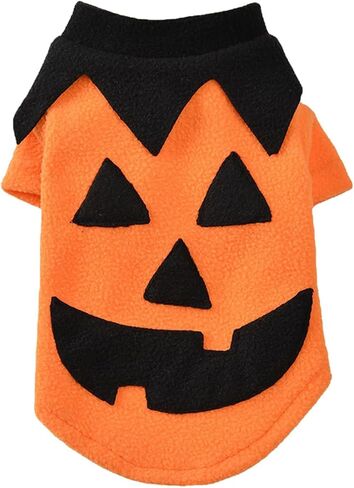 Dog Sweater Pet Fleece Hoodie Doggy Fitwarm Clothes Dog Hooded Sweatshirt for Halloween Costumes 02-Black Small in Kuwait