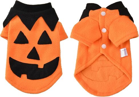Dog Sweater Pet Fleece Hoodie Doggy Fitwarm Clothes Dog Hooded Sweatshirt for Halloween Costumes 02-Black Small in Kuwait
