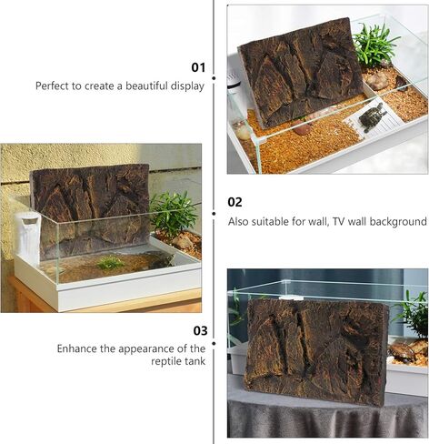 Mikikit Rock Terrarium الخلفية: خلفية خزان الزواحف ديكور الحائط 3D حجر الصخور خلفية الزينة خلفية خزان الزواحف خلفية الموئل للسحلية تحمل التنين السلحفاة in Kuwait