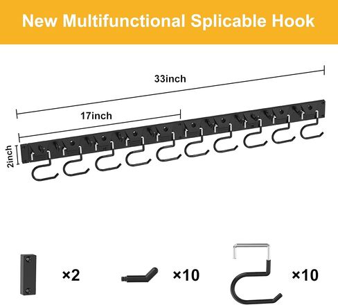 2-Pack Garage Organization, Garage Hooks Heavy Duty, X Broom Holder Wall Mounted, Multifunctional Racks for Gardening, Living Room, and Bathroom in Saudi Arabia