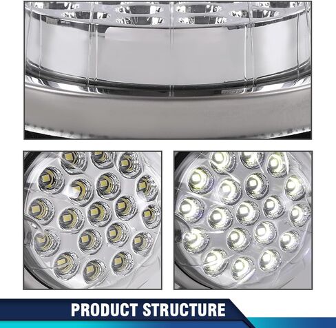 PIT66 2 قطعة 4 بوصة مستديرة 12 LED عكس أضواء الذيل الاحتياطية شاحنة مقطورة مصباح عدسة واضحة 12 فولت عالمي متوافق مع الشاحنات والمقطورات والجرارات نصف مقطورة تفريغ شاحنة حافلة قارب in Kuwait