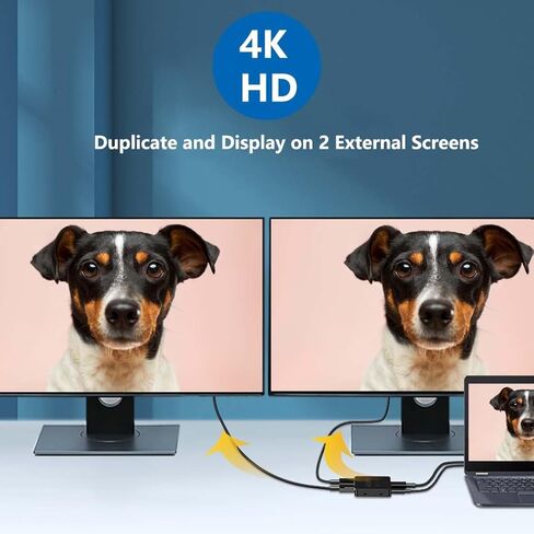 Cuxnoo HDMI Splitter 1 in 2 Out, Duplicate to Dual Monitors/Displays TV at Max 4k 30Hz with Audio for HDMI Source PC, Laptop, TV Box in Kuwait