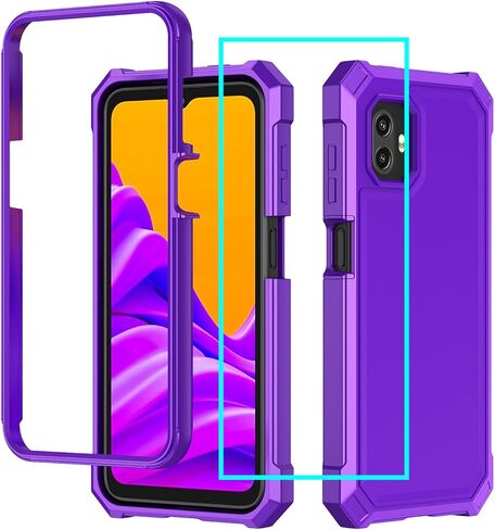 حافظة لهاتف Samsung Galaxy XCover6 Pro مع واقي شاشة، حافظة Galaxy XCover 6 Pro من السيليكون الأمامي ممتص للصدمات من البولي كربونات الصلب لحماية الجسم بالكامل، غطاء من الدرجة العسكرية لهاتف Samsung XCover 6 Pro أسود in Kuwait