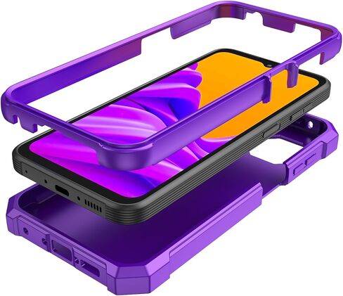 حافظة لهاتف Samsung Galaxy XCover6 Pro مع واقي شاشة، حافظة Galaxy XCover 6 Pro من السيليكون الأمامي ممتص للصدمات من البولي كربونات الصلب لحماية الجسم بالكامل، غطاء من الدرجة العسكرية لهاتف Samsung XCover 6 Pro أسود in Kuwait