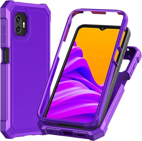 حافظة لهاتف Samsung Galaxy XCover6 Pro مع واقي شاشة، حافظة Galaxy XCover 6 Pro من السيليكون الأمامي ممتص للصدمات من البولي كربونات الصلب لحماية الجسم بالكامل، غطاء من الدرجة العسكرية لهاتف Samsung XCover 6 Pro أسود in Kuwait