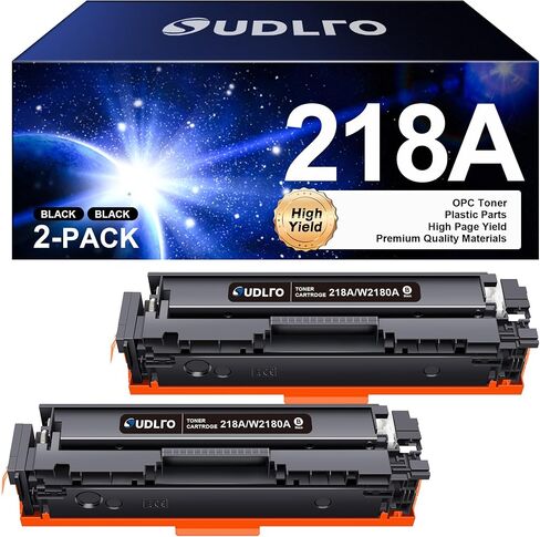 خراطيش الحبر الأسود 218A - بديلة لـ HP 218A Black HP 218X تعمل مع Color Pro 3201dw 3301cdw 3301fdw 3301sdw، Pro 3201، MFP 3301 Series | W2180A | لا رقاقة | 2 حزمة in Saudi Arabia