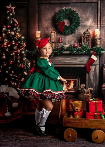 Christmas Fireplace Backdrop Xmas Family Photo Background Kate Santa Gift Decorations, 10x8ft in Saudi Arabia