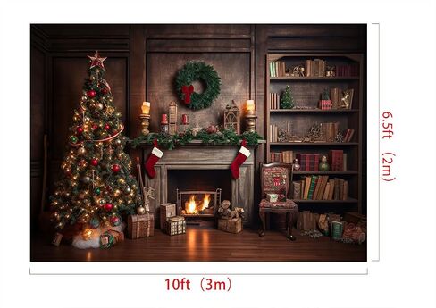 Christmas Fireplace Backdrop Xmas Family Photo Background Kate Santa Gift Decorations, 10x8ft in Saudi Arabia