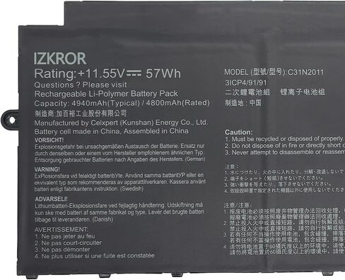 C31N2011 57Wh 4900mAh بطارية بديلة لـ ASUS Chromebook Flip CM5 CM5500FDA / Chromebook Flip CX5 CX5500FEA Series 0B200-03860000 11.4V in Saudi Arabia