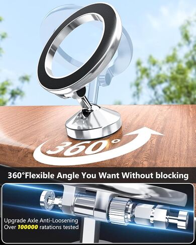 [2024 High-End] for iPhone 16 MagSafe Car Mount Dashboard [360° Rotation All-Metal] Strongest Magnetic Phone Holder for Car, iPhone Car Holder Mount Fit for iPhone 16 15 14 13 12 Pro Max Plus Mini ﻿ in Saudi Arabia