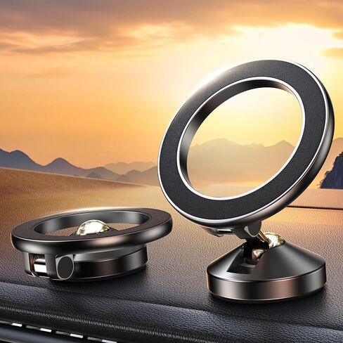 [2024 High-End] for iPhone 16 MagSafe Car Mount Dashboard [360° Rotation All-Metal] Strongest Magnetic Phone Holder for Car, iPhone Car Holder Mount Fit for iPhone 16 15 14 13 12 Pro Max Plus Mini ﻿ in Saudi Arabia