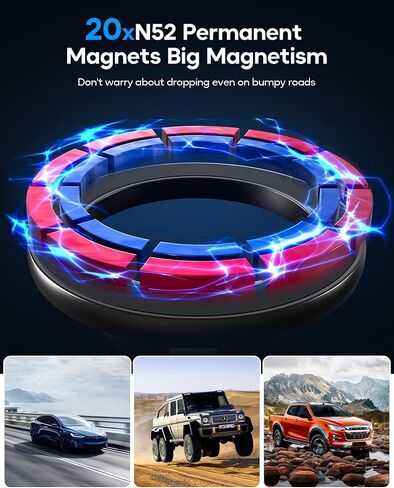 [2024 High-End] for iPhone 16 MagSafe Car Mount Dashboard [360° Rotation All-Metal] Strongest Magnetic Phone Holder for Car, iPhone Car Holder Mount Fit for iPhone 16 15 14 13 12 Pro Max Plus Mini ﻿ in Saudi Arabia
