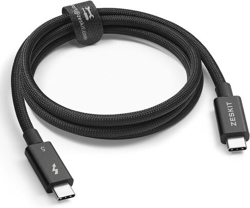 Zeskit Certified Thunderbolt 5 Cable 120Gbps 240W, 0.5m Braided in Kuwait