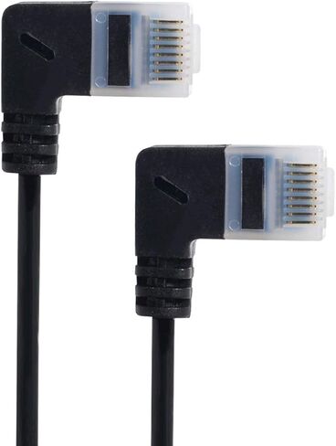 xiwai Ultra Slim Cat6 Ethernet Cable RJ45 Down Angled 25cm UTP Network Cable Patch Cord 90 Degree Cat6a LAN for Laptop Router TV Box in Saudi Arabia