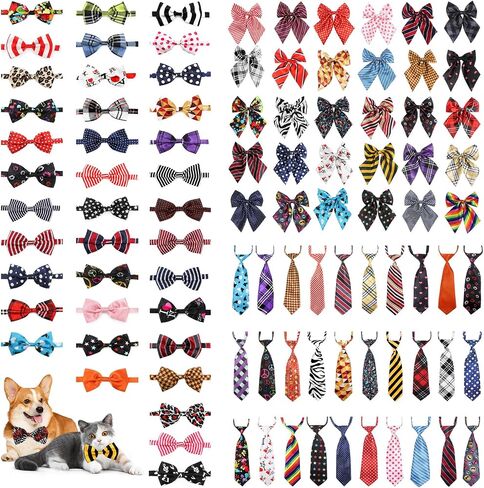 Segarty Dog Bowties and Large Dog Ties Set, 100 Pack Dog Bow Ties Adjustable Bow Ties for Dogs Pet Neck Collar Set Grooming Accessories Bulk for Medium Large Dog Birthday Wedding Party in Saudi Arabia