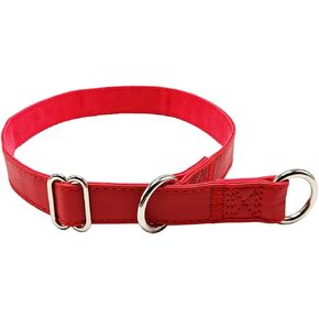 MayPaw Leather Slip Dog Collar, No-Choke Dog Collar with Slider Stopper No Pull Training Dog Collar for Small and Medium Large Dogs （3/4" Wide x 18" Long, Black）