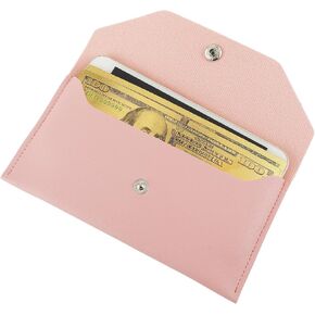 Black Cash Envelopes for Money PU Leather Envelope Wallet Small Envelopes for Money Reusable Waterproof Cash Stuffing Wallet for Women Men Students Office Supplies