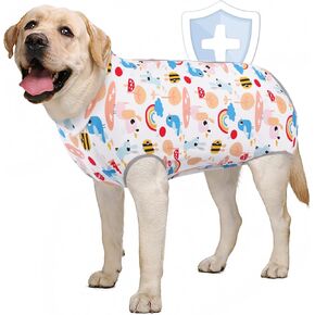 AOFITEE Dog Recovery Suit, Surgical Recovery Suit for Dog Female After Spay, Rabbit Pattern Dog Recovery Shirt for Abdominal Wounds, Anti Licking Dog Onesie Jumpsuit E-Collar Cone Alternative 3XL