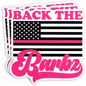 (3Pcs) Back The Barbz Sticker America Flag Pink, Pink Sign Fanchant Decals 2" Waterproof Vinyl Decal Sticker Laptop, Water Bottles, Phone, Kindle Merchandise Decor Decal Gifts for Her Girls 2 Inches