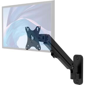 CTA Digital Single Monitor Premium Wall Mount for 17" - 27" Computer Screens - Flexible Tilt 75x75-100x100 VESA Monitor Arm - Holds Monitors Up to 15.4Lbs - (ADD-AVWMB)