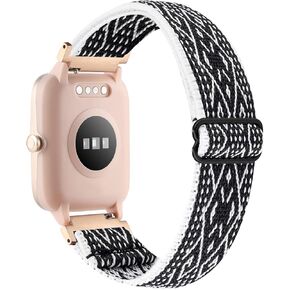 YONWORTH Adjustable Elastic Watch Band Compatible with Veryfitpro ID205L ID205S ID205 ID205U Smart Watch Bands, 19mm Stretchy Nylon Loop Strap Soft Wrist Bands Bracelet Sport Replacement for Women Men