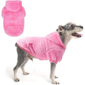 SCENEREAL Fleece Dog Sweater Hoodie for Small Medium Large Dogs, Fuzzy Warm Dog Sweatshirt with Pocket, Girl Boy Dog Clothes for Winter/Fall, Designer Cute Male/Female Dog Clothes with Leash Hole
